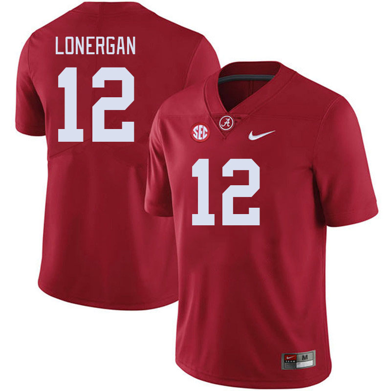 Men #12 Dylan Lonergan Alabama Crimson Tide College Footabll Jerseys Stitched-Crimson